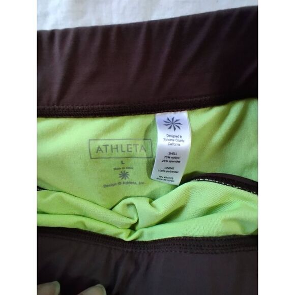 Athleta Lime Brown Bikini Bottom Size L - Picture 3 of 4